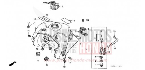RESERVOIR A CARBURANT NX650L de 1990